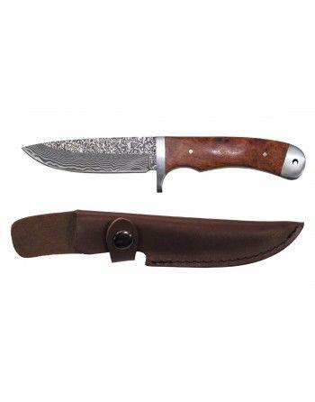 Nůž "Damašek" dřevěná střenka + kožené pouzdro