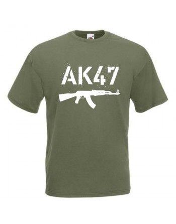 Tričko s potiskem AK-47 white