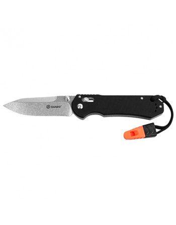 Zavírací nůž Ganzo G7452-BK-WS s píšťalkou ČERNÝ