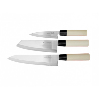 Sada 3 nožů Satake Megumi nůž šéfkuchaře / Santoku Bunka...