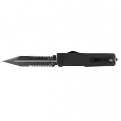 Templar Knife Large Zinc Black Rubber Dagger Serrated Black