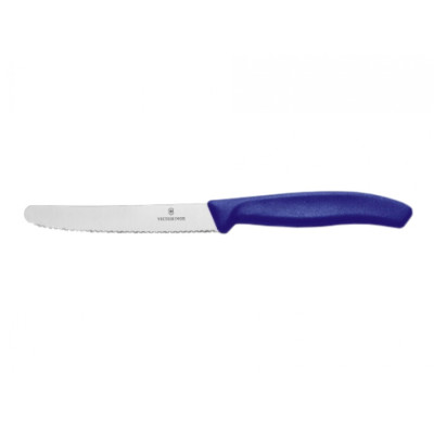Nůž na Victorinox 6.7832 zoubkovaný, modrý, zaoblený hrot