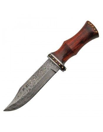 Nůž s pevnou čepelí DAMASCUS BOWIE dřevěná rukojeť