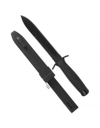 Nůž MIL-TEC pevný s pilkou a plastovým pouzdrem