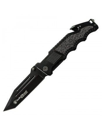 Nůž zavírací BORDER GUARD RESCUE hladkké ostří ČERNÝ