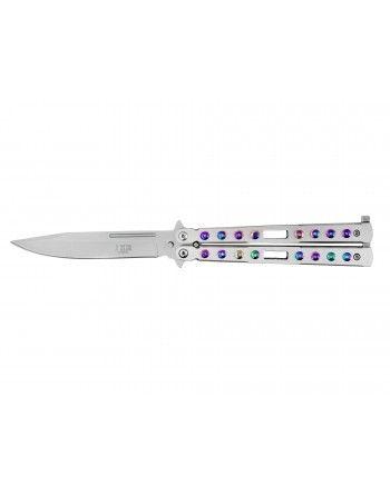 Nůž Joker motýlek stříbrný ostří 11 cm JKR0441